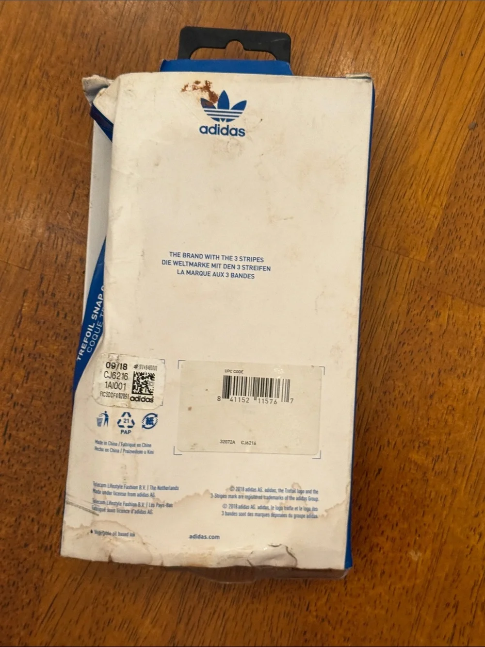 adidas Trefoil Snap Case for iPhone X / Xs – Clear Gray Trefoil Pattern